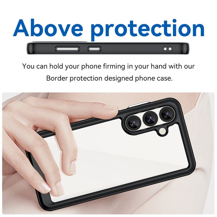 For Samsung Galaxy S25 5G Colorful Series Acrylic Hybrid TPU Phone Case(Black) - Galaxy S25 5G Cases by PMC Jewellery | Online Shopping South Africa | PMC Jewellery | Buy Now Pay Later Mobicred