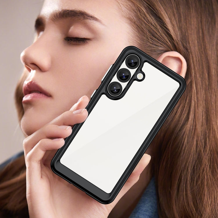 For Samsung Galaxy S25 5G Colorful Series Acrylic Hybrid TPU Phone Case(Black) - Galaxy S25 5G Cases by PMC Jewellery | Online Shopping South Africa | PMC Jewellery | Buy Now Pay Later Mobicred
