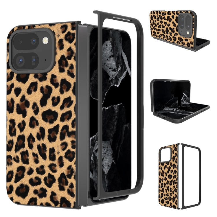 For Google Pixel 9 Pro Fold Black Frame Leopard Full Coverage Phone Case(Golden Leopard) - Google Cases by PMC TechLife | Online Shopping South Africa | PMC TechLife | Buy Now Pay Later Mobicred
