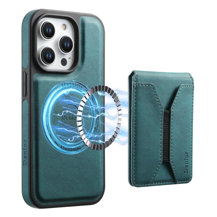 For iPhone 16 Pro Denior D17 Skin Feel MagSafe Detachable Card Slot Phone Case(Blue) - iPhone 16 Pro Cases by Denior | Online Shopping South Africa | PMC TechLife | Buy Now Pay Later Mobicred