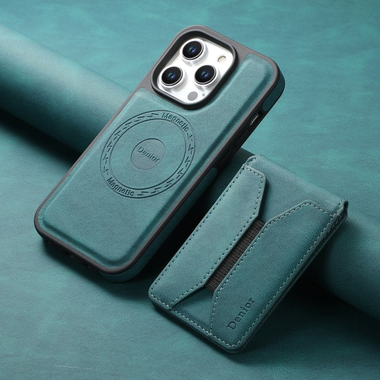 For iPhone 16 Pro Denior D17 Skin Feel MagSafe Detachable Card Slot Phone Case(Blue) - iPhone 16 Pro Cases by Denior | Online Shopping South Africa | PMC TechLife | Buy Now Pay Later Mobicred