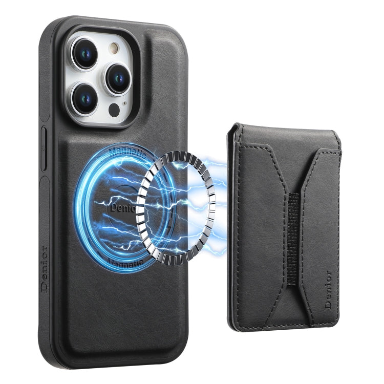 For iPhone 16 Pro Denior D17 Skin Feel MagSafe Detachable Card Slot Phone Case(Black) - iPhone 16 Pro Cases by Denior | Online Shopping South Africa | PMC TechLife | Buy Now Pay Later Mobicred