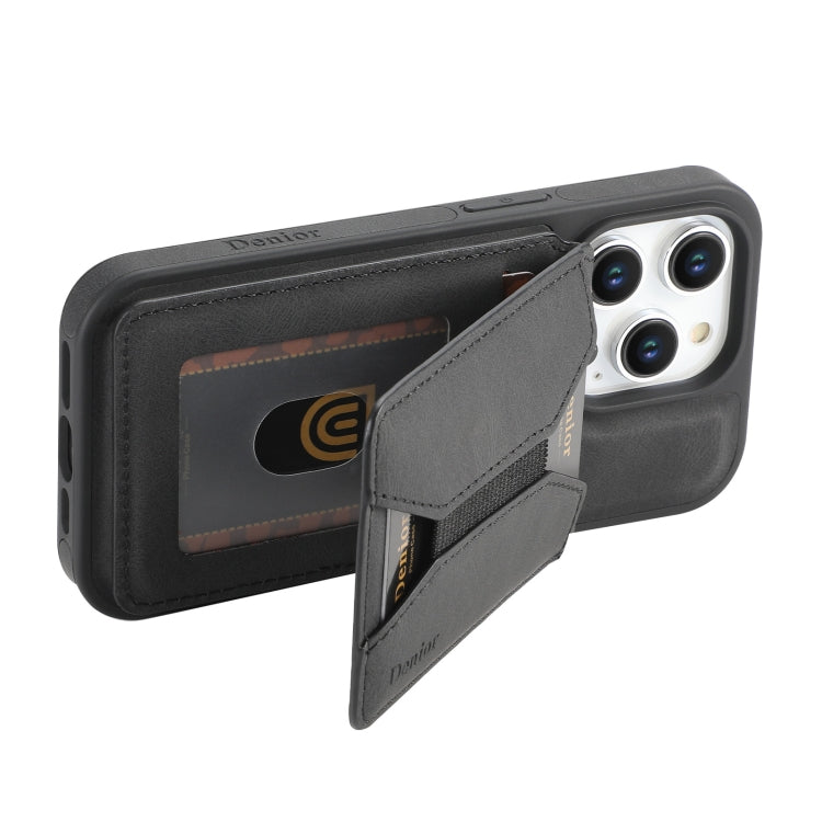 For iPhone 16 Pro Denior D17 Skin Feel MagSafe Detachable Card Slot Phone Case(Black) - iPhone 16 Pro Cases by Denior | Online Shopping South Africa | PMC TechLife | Buy Now Pay Later Mobicred