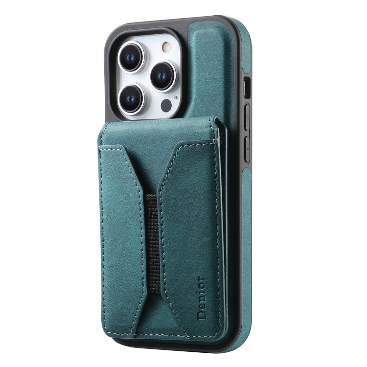 For iPhone 16 Pro Max Denior D17 Skin Feel MagSafe Detachable Card Slot Phone Case(Blue) - iPhone 16 Pro Max Cases by Denior | Online Shopping South Africa | PMC TechLife | Buy Now Pay Later Mobicred