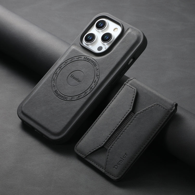 For iPhone 16 Pro Max Denior D17 Skin Feel MagSafe Detachable Card Slot Phone Case(Black) - iPhone 16 Pro Max Cases by Denior | Online Shopping South Africa | PMC TechLife | Buy Now Pay Later Mobicred