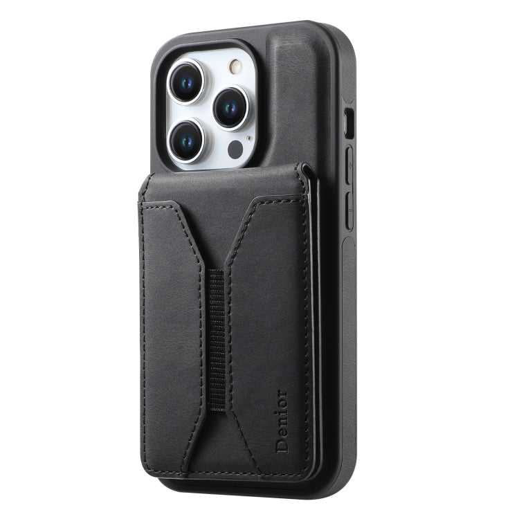 For iPhone 16 Pro Max Denior D17 Skin Feel MagSafe Detachable Card Slot Phone Case(Black) - iPhone 16 Pro Max Cases by Denior | Online Shopping South Africa | PMC TechLife | Buy Now Pay Later Mobicred