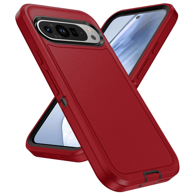 For Google Pixel 9 Pro Life Waterproof Rugged PC + Silicone Phone Case(Red + Black) - Google Cases by PMC TechLife | Online Shopping South Africa | PMC TechLife | Buy Now Pay Later Mobicred