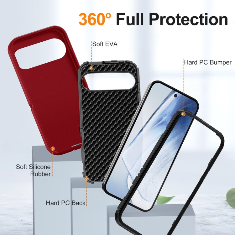 For Google Pixel 9 Life Waterproof Rugged PC + Silicone Phone Case(Red + Black) - Google Cases by PMC TechLife | Online Shopping South Africa | PMC TechLife | Buy Now Pay Later Mobicred