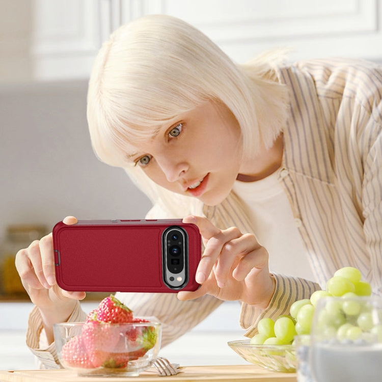 For Google Pixel 9 Life Waterproof Rugged PC + Silicone Phone Case(Red + Black) - Google Cases by PMC TechLife | Online Shopping South Africa | PMC TechLife | Buy Now Pay Later Mobicred