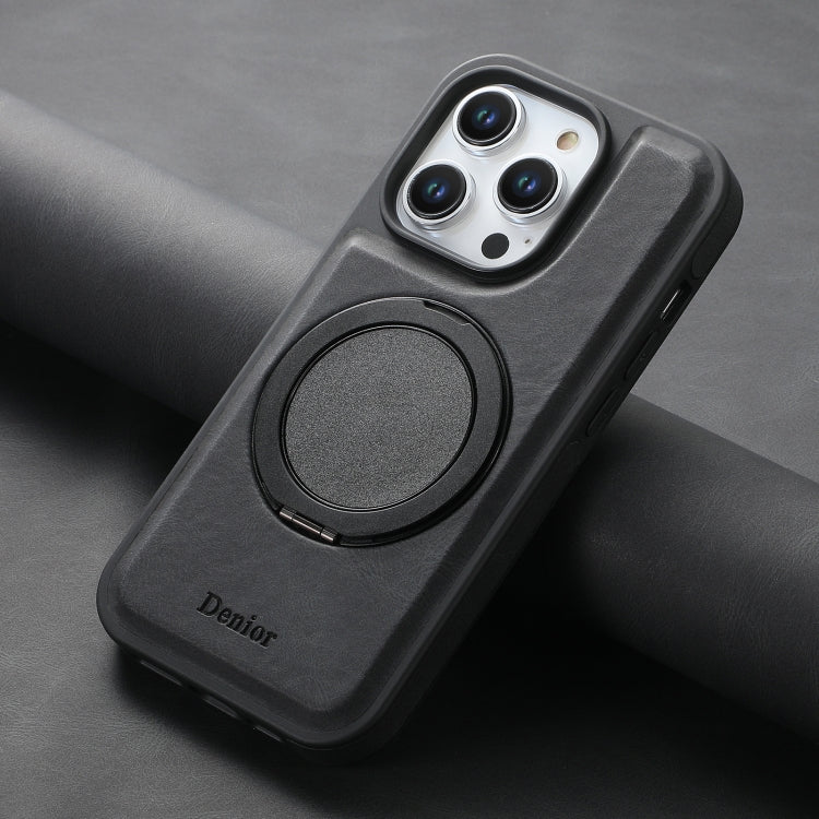 For iPhone 16 Pro Max Denior A14 Skin Feel Rotating Holder MagSafe Phone Case(Black) - iPhone 16 Pro Max Cases by Denior | Online Shopping South Africa | PMC TechLife | Buy Now Pay Later Mobicred