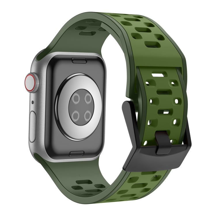 For Apple Watch SE 2023 44mm Meteorite Two-color Silicone Watch Band(Army Green) - free shipping - PMc TechLife - Order now!