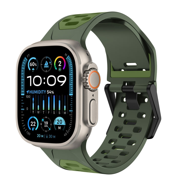 For Apple Watch Ultra 2 49mm Meteorite Two-color Silicone Watch Band(Army Green) - free shipping - PMc TechLife - Order now!