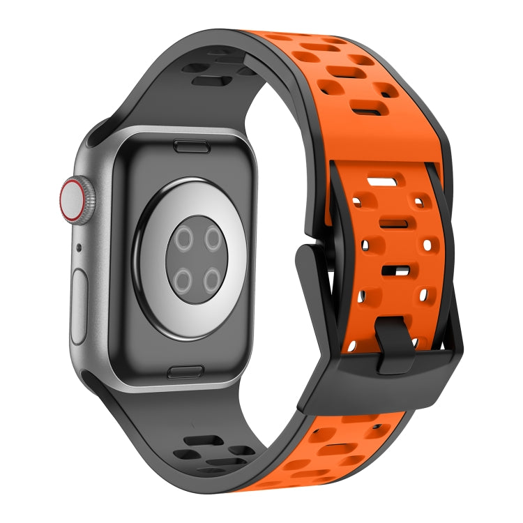 For Apple Watch Ultra 2 49mm Meteorite Two-color Silicone Watch Band(Black Orange) - free shipping - PMc TechLife - Order now!