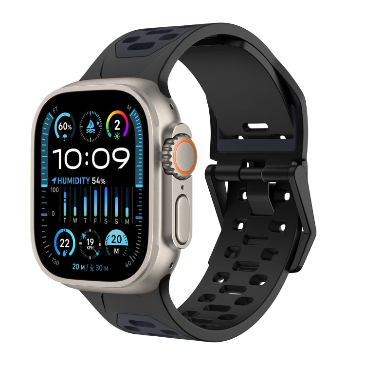 For Apple Watch Ultra 2 49mm Meteorite Two-color Silicone Watch Band(Black Grey) - free shipping - PMc TechLife - Order now!