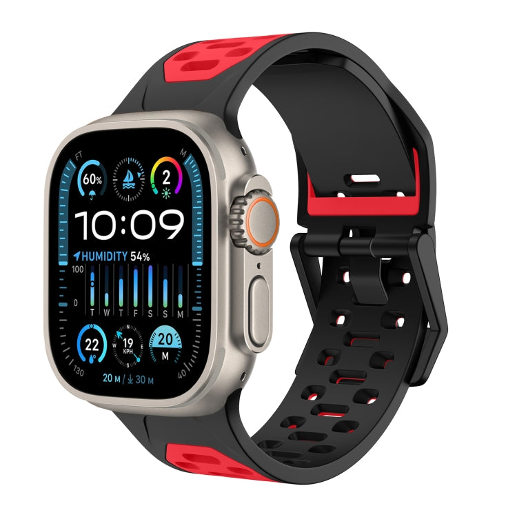For Apple Watch Ultra 2 49mm Meteorite Two-color Silicone Watch Band(Black Red) - free shipping - PMc TechLife - Order now!