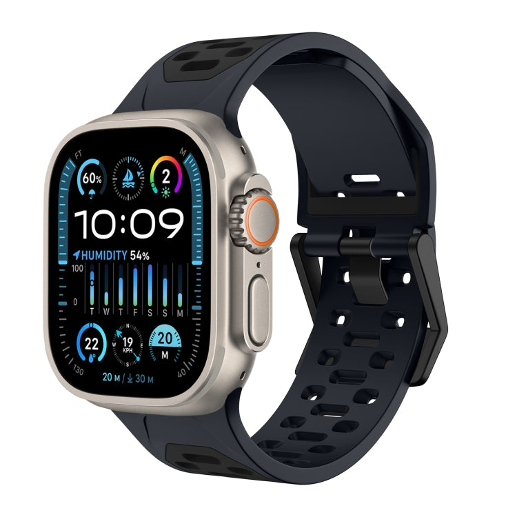 For Apple Watch Ultra 2 49mm Meteorite Two-color Silicone Watch Band(Grey Black) - free shipping - PMc TechLife - Order now!