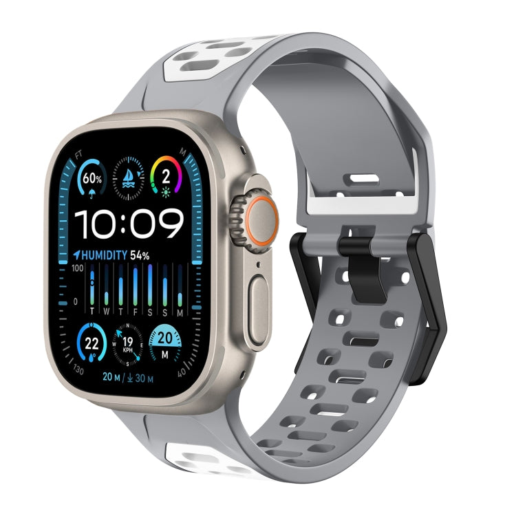 For Apple Watch Ultra 2 49mm Meteorite Two-color Silicone Watch Band(Grey White) - free shipping - PMc TechLife - Order now!
