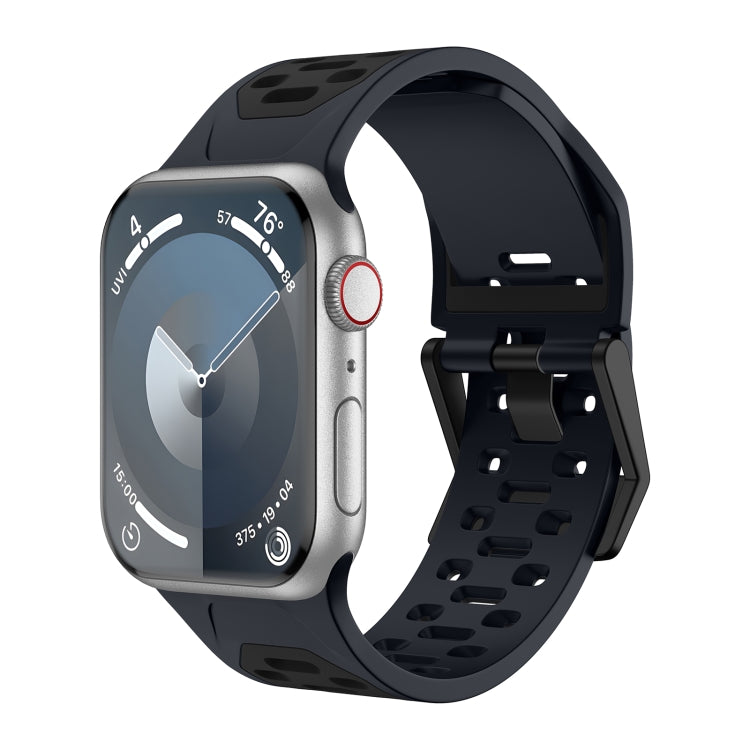 For Apple Watch Series 9 45mm Meteorite Two-color Silicone Watch Band(Grey Black) - free shipping - PMc TechLife - Order now!