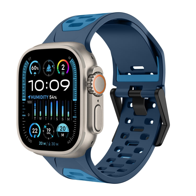 For Apple Watch Ultra 49mm Meteorite Two-color Silicone Watch Band(Navy Blue) - free shipping - PMc TechLife - Order now!
