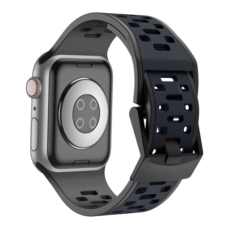 For Apple Watch SE 44mm Meteorite Two-color Silicone Watch Band(Black Grey) - free shipping - PMc TechLife - Order now!
