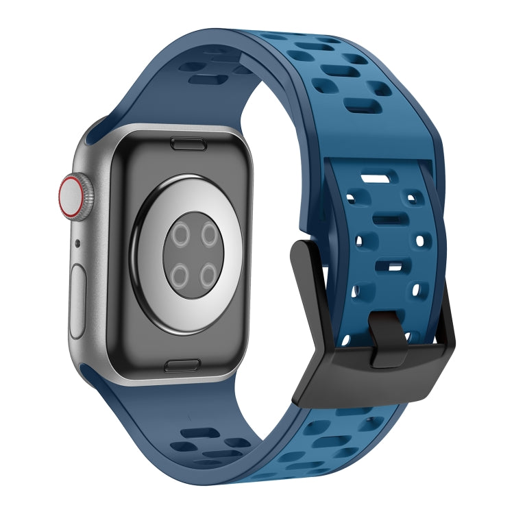 For Apple Watch SE 44mm Meteorite Two-color Silicone Watch Band(Navy Blue) - free shipping - PMc TechLife - Order now!