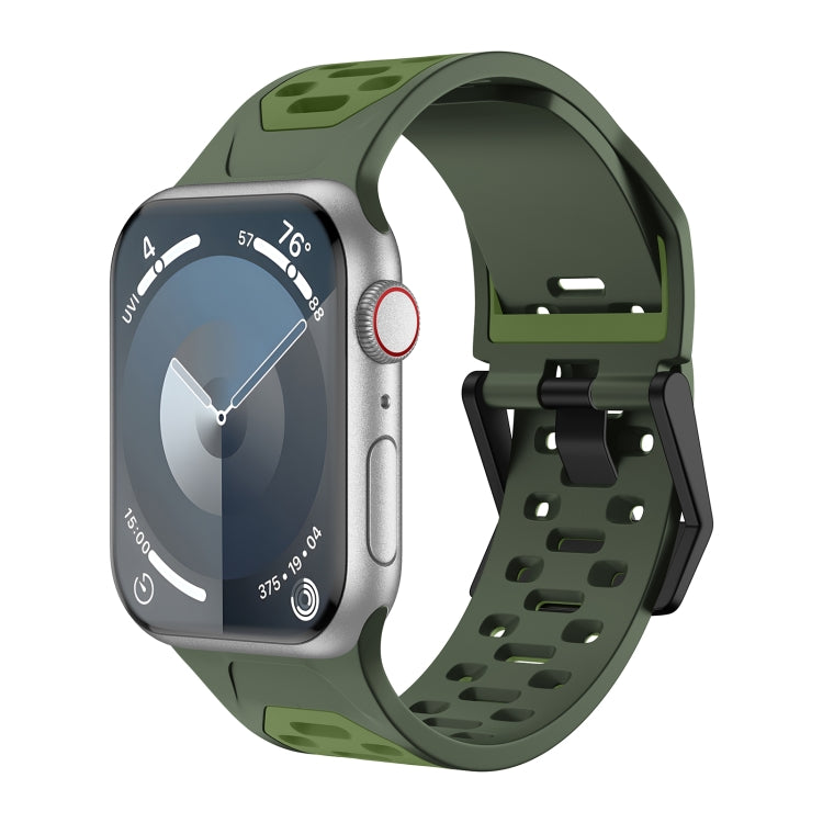 For Apple Watch Series 5 44mm Meteorite Two-color Silicone Watch Band(Army Green) - free shipping - PMc TechLife - Order now!