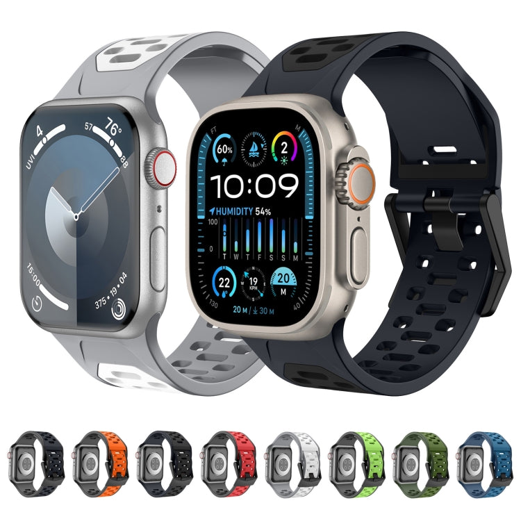 For Apple Watch Ultra 49mm Meteorite Two-color Silicone Watch Band(Grey Black) - free shipping - PMc TechLife - Order now!
