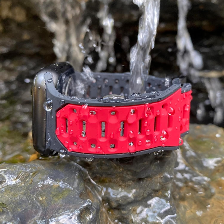 For Apple Watch SE 44mm Meteorite Two-color Silicone Watch Band(Black Grey) - free shipping - PMc TechLife - Order now!