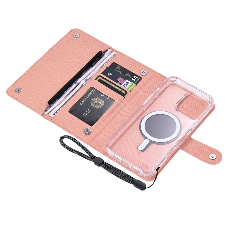 For Samsung Galaxy S24 Ultra 5G ViLi GHB-C Series RFID MagSafe Magnetic Flip Leather Phone Case(Pink) - free shipping - PMC Jewellery - Order now!