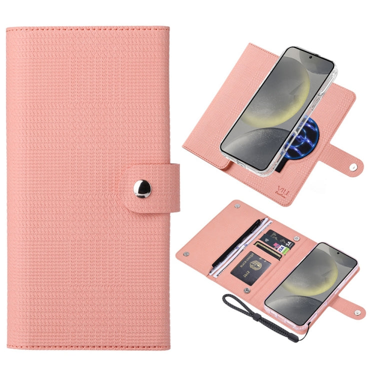 For Samsung Galaxy S24+ 5G ViLi GHB-C Series RFID MagSafe Magnetic Flip Leather Phone Case(Pink) - free shipping - PMC Jewellery - Order now!