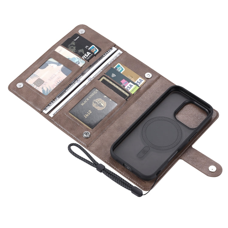 For iPhone 16 Pro ViLi GVA Series MagSafe Magnetic RFID Leather Phone Case(Coffee) - iPhone 16 Pro Cases by ViLi | Online Shopping South Africa | PMC TechLife | Buy Now Pay Later Mobicred