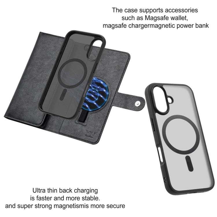 For iPhone 16 ViLi GVS Series MagSafe Magnetic RFID Leather Phone Case(Black) - iPhone 16 Cases by ViLi | Online Shopping South Africa | PMC TechLife | Buy Now Pay Later Mobicred