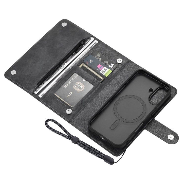 For iPhone 16 ViLi GVS Series MagSafe Magnetic RFID Leather Phone Case(Black) - iPhone 16 Cases by ViLi | Online Shopping South Africa | PMC TechLife | Buy Now Pay Later Mobicred