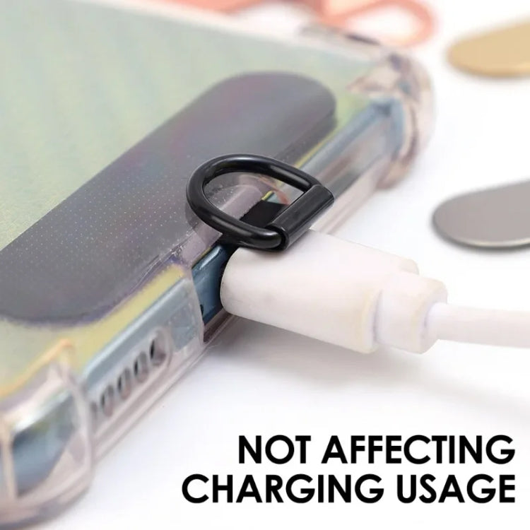 Oval Metal Mobile Phone Lanyard Fixing Gasket(Black) - free shipping - PMc TechLife - Order now!