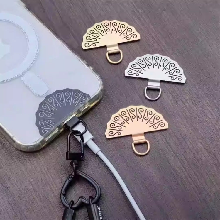 Fan-shaped Metal Mobile Phone Lanyard Fixing Gasket(Gold) - free shipping - PMc TechLife - Order now!