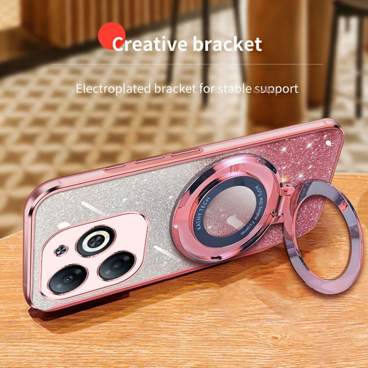 For Tecno Spark Go 2024 Plated Gradient Glitter Round Holder TPU Phone Case(Purple) - Tecno Cases by PMC Jewellery | Online Shopping South Africa | PMC Jewellery | Buy Now Pay Later Mobicred