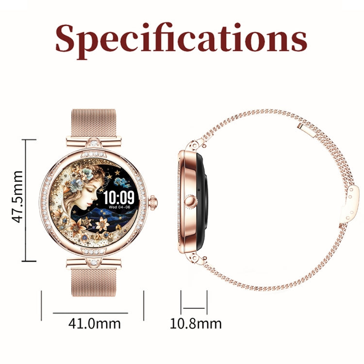 NX17 Pro 1.19 inch AMOLED Screen Steel Strap Smart Watch, Support Health Monitoring / Bluetooth Call(Gold) - Smart Watches by PMC TechLife | Online Shopping South Africa | PMC TechLife | Buy Now Pay Later Mobicred