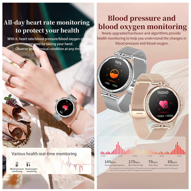 NX17 Pro 1.19 inch AMOLED Screen Steel Strap Smart Watch, Support Health Monitoring / Bluetooth Call(Gold) - Smart Watches by PMC TechLife | Online Shopping South Africa | PMC TechLife | Buy Now Pay Later Mobicred