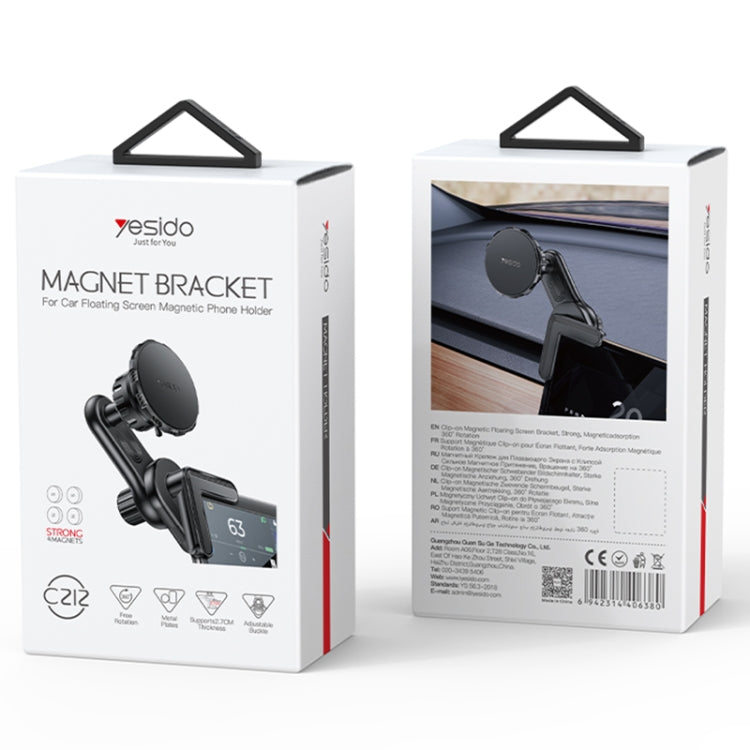 Yesido C212 Car Floating Screen Clip-on Magnetic Phone Holder(Black) - Universal Car Holders by Yesido | Online Shopping South Africa | PMC Jewellery | Buy Now Pay Later Mobicred