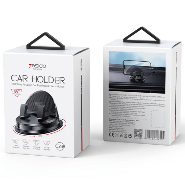 Yesido C268 Car Dashboard 360 Degree Rotating Base Phone Holder(Black) - Universal Car Holders by Yesido | Online Shopping South Africa | PMC Jewellery | Buy Now Pay Later Mobicred