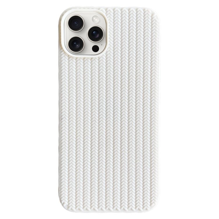For iPhone 16 Pro Max Weave Texture TPU Phone Case(White) - iPhone 16 Pro Max Cases by PMC TechLife | Online Shopping South Africa | PMC TechLife | Buy Now Pay Later Mobicred