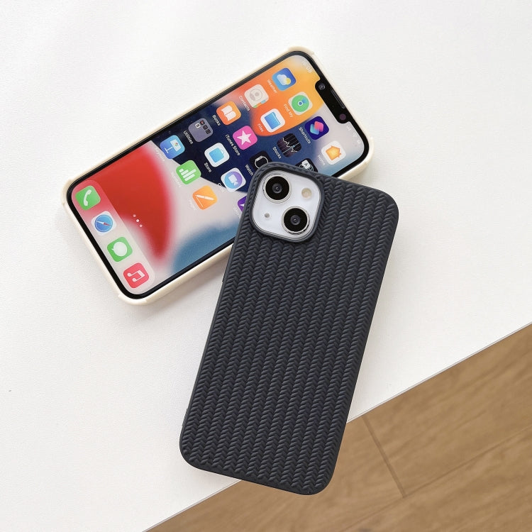 For iPhone 16 Weave Texture TPU Phone Case(Black) - iPhone 16 Cases by PMC TechLife | Online Shopping South Africa | PMC TechLife | Buy Now Pay Later Mobicred