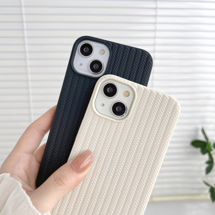 For iPhone 16 Plus Weave Texture TPU Phone Case(Black) - iPhone 16 Plus Cases by PMC TechLife | Online Shopping South Africa | PMC TechLife | Buy Now Pay Later Mobicred