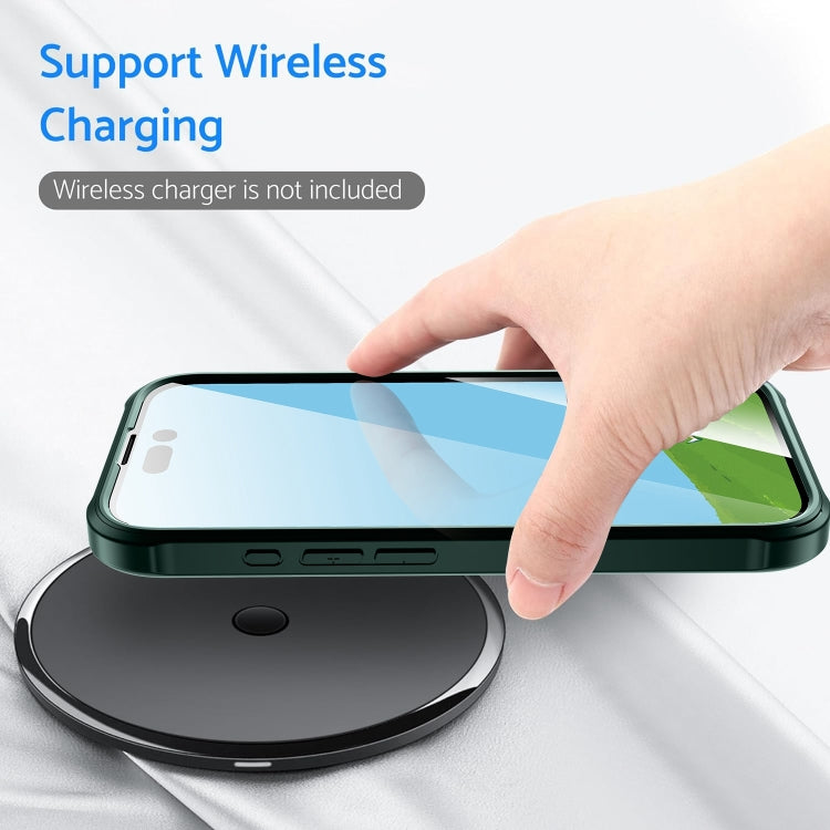 For iPhone 16 Pro Max Double-sided Plastic Glass Phone Protective Case(Dark Green) - iPhone 16 Pro Max Cases by PMC TechLife | Online Shopping South Africa | PMC TechLife | Buy Now Pay Later Mobicred