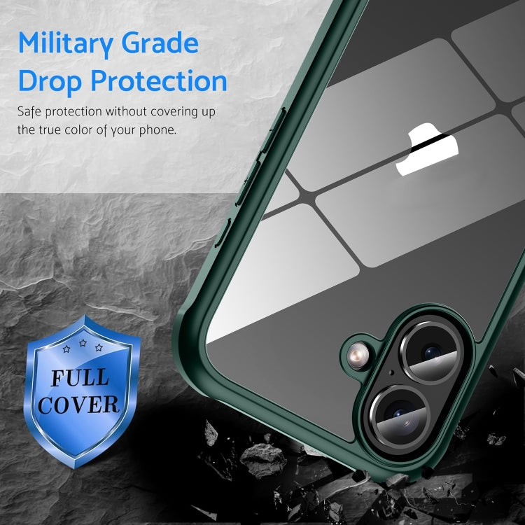 For iPhone 16 Pro Double-sided Plastic Glass Phone Protective Case(Dark Green) - iPhone 16 Pro Cases by PMC TechLife | Online Shopping South Africa | PMC TechLife | Buy Now Pay Later Mobicred