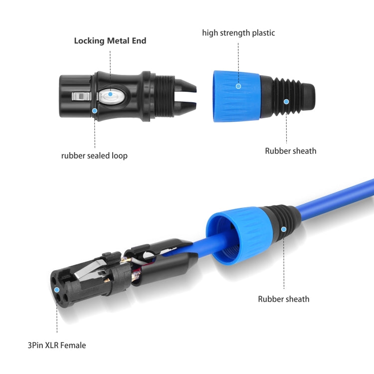 JC1015 XLR 3pin Male to Female Audio Cable, Length:10m(Orange) - Microphone Audio Cable & Connector by PMC TechLife | Online Shopping South Africa | PMC TechLife | Buy Now Pay Later Mobicred