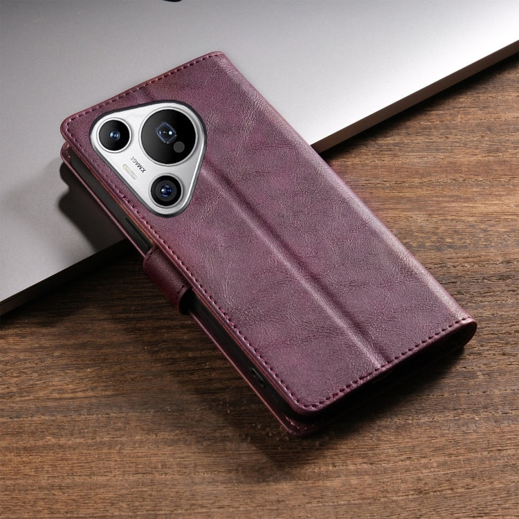 For Huawei Pura 70 Ultra N.BEKUS CSJ-P1 Solid Color Leather Phone Case(Wine Red) - free shipping - PMC Jewellery - Order now!