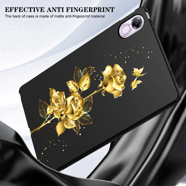 For Huawei MatePad SE 11 2024 Color Painting Pattern Smart Tablet TPU Case(Golden Rose) - Huawei by PMC Jewellery | Online Shopping South Africa | PMC Jewellery | Buy Now Pay Later Mobicred