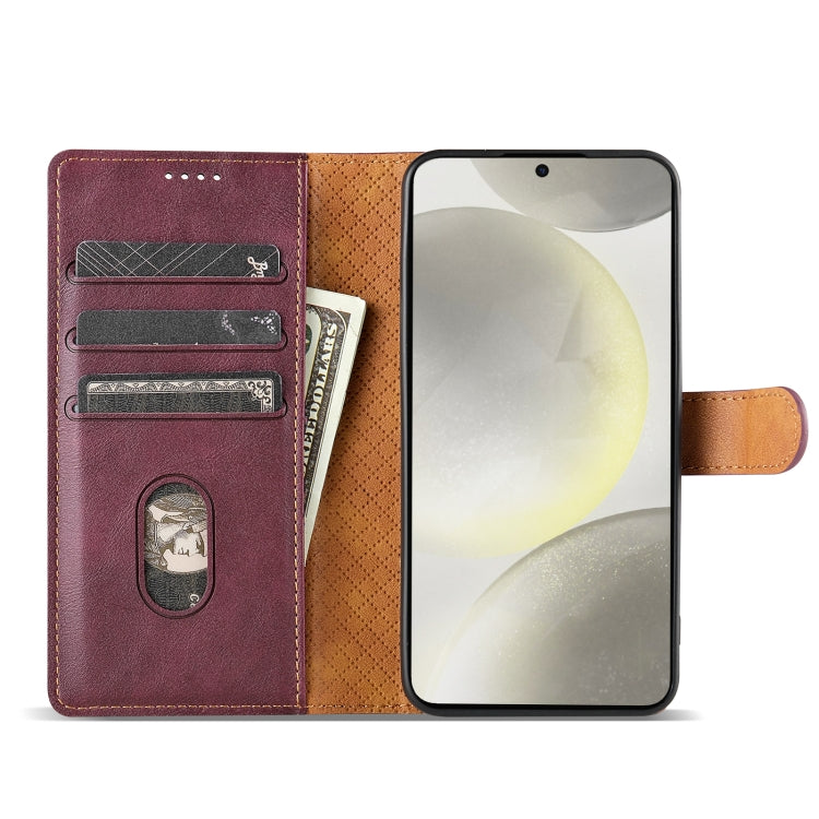 For OPPO Reno11 F 5G N.BEKUS CSJ-P1 Solid Color Leather Phone Case(Wine Red) - OPPO Cases by N.BEKUS | Online Shopping South Africa | PMC Jewellery | Buy Now Pay Later Mobicred