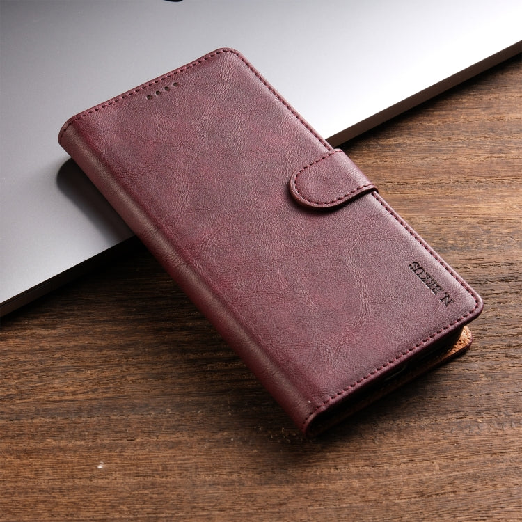 For OPPO Reno11 Pro 5G Global N.BEKUS CSJ-P1 Solid Color Leather Phone Case(Wine Red) - free shipping - PMC Jewellery - Order now!